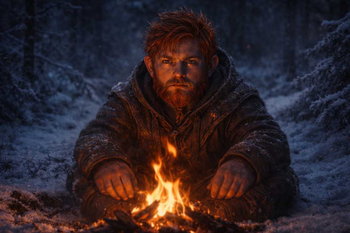 Balin sits in firelight, counting in silence