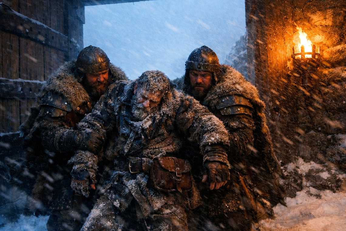 Frozen messenger at Jotunheim gate