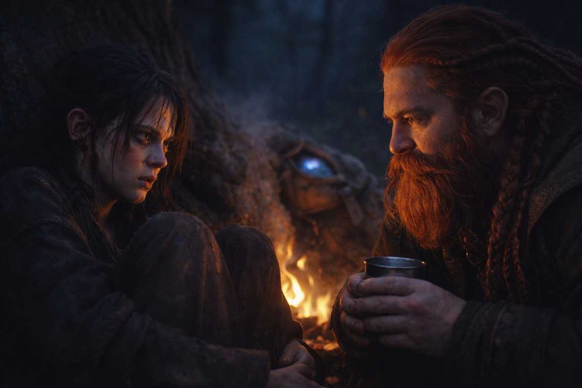 Maris confronts Dulint at camp, her eyes seeing through every deflection