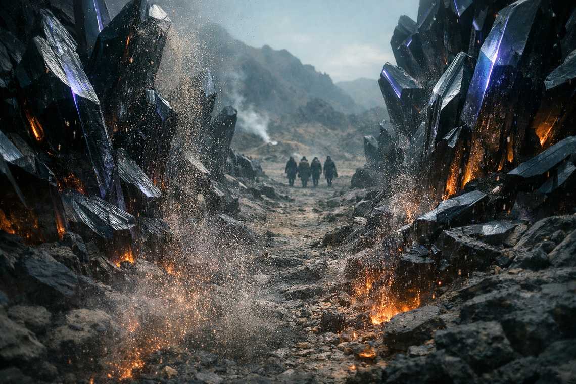 The crystals open a corridor