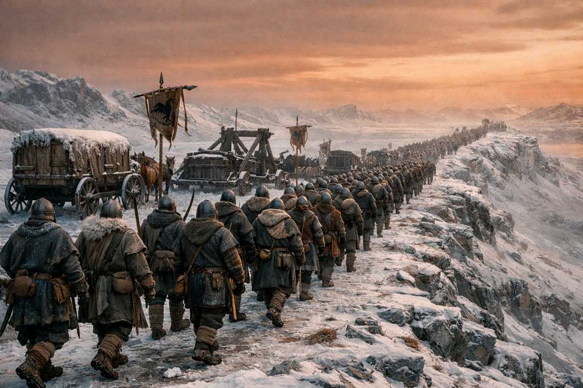 Frostgard column on the march