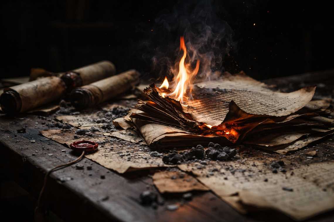 Burned libraries and destroyed pages