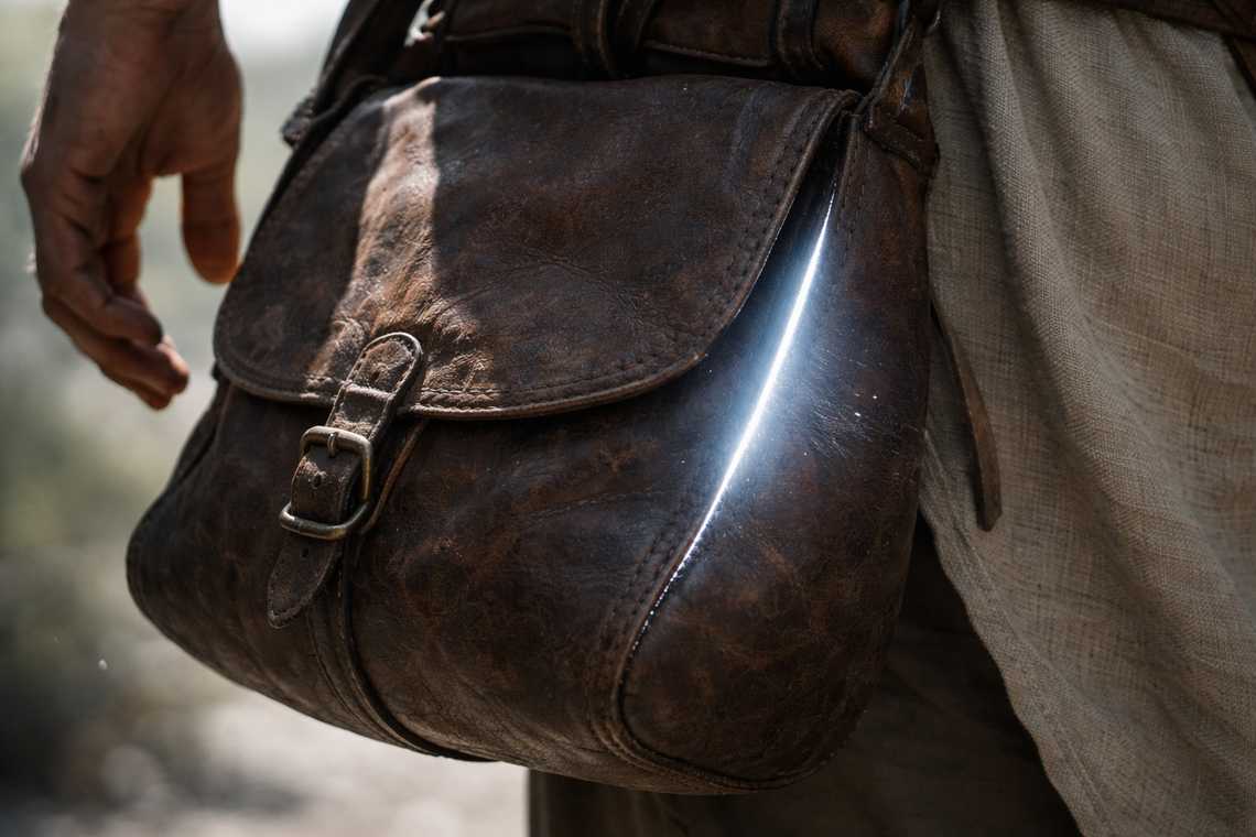 A faint glow leaking from the pack seams