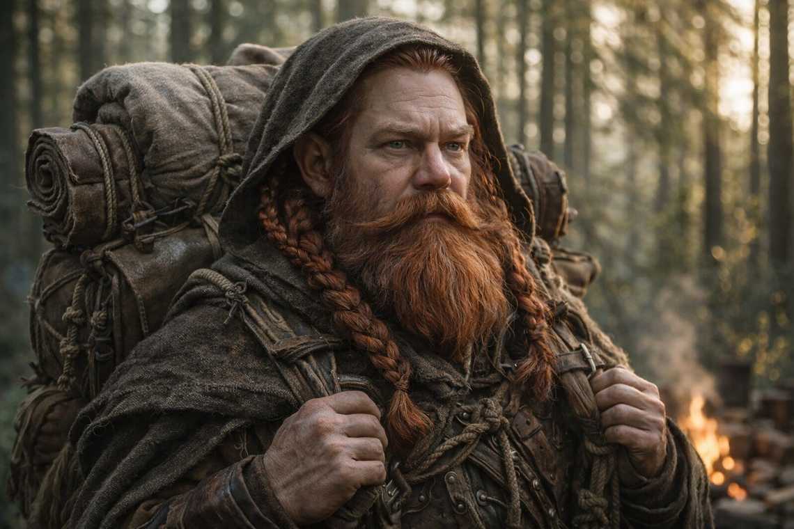 Dulint shoulders his pack before moving out