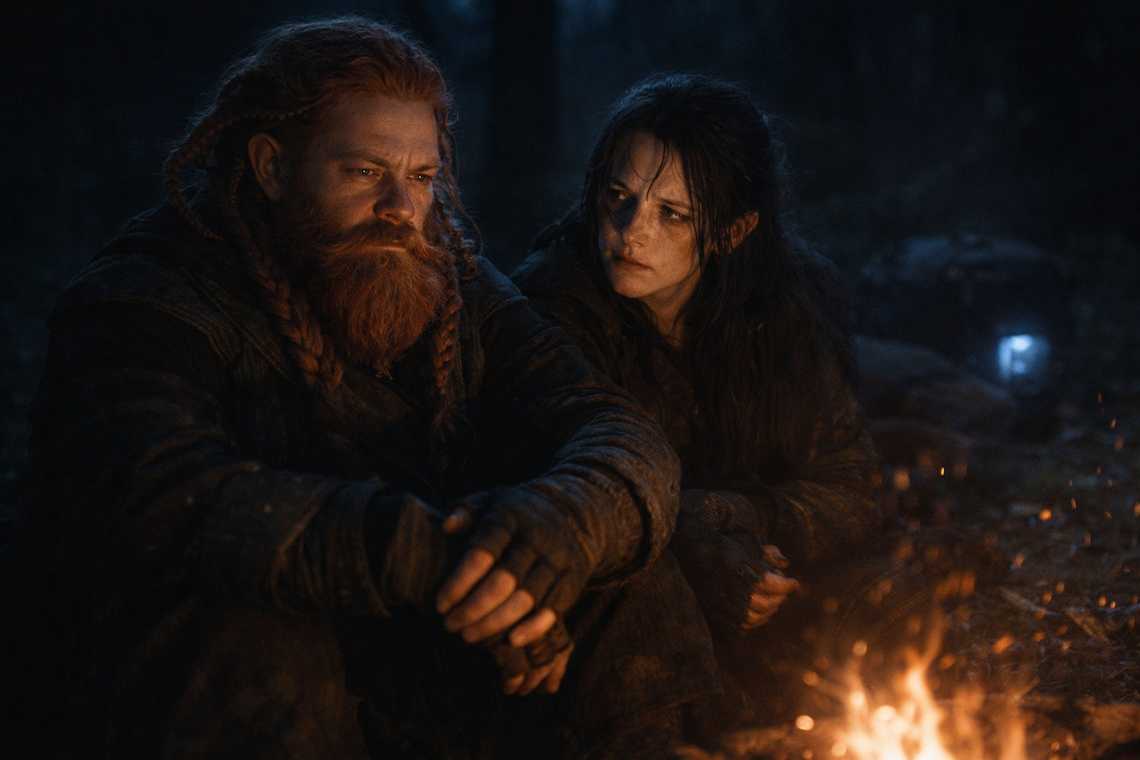 Dulint and Maris by the campfire