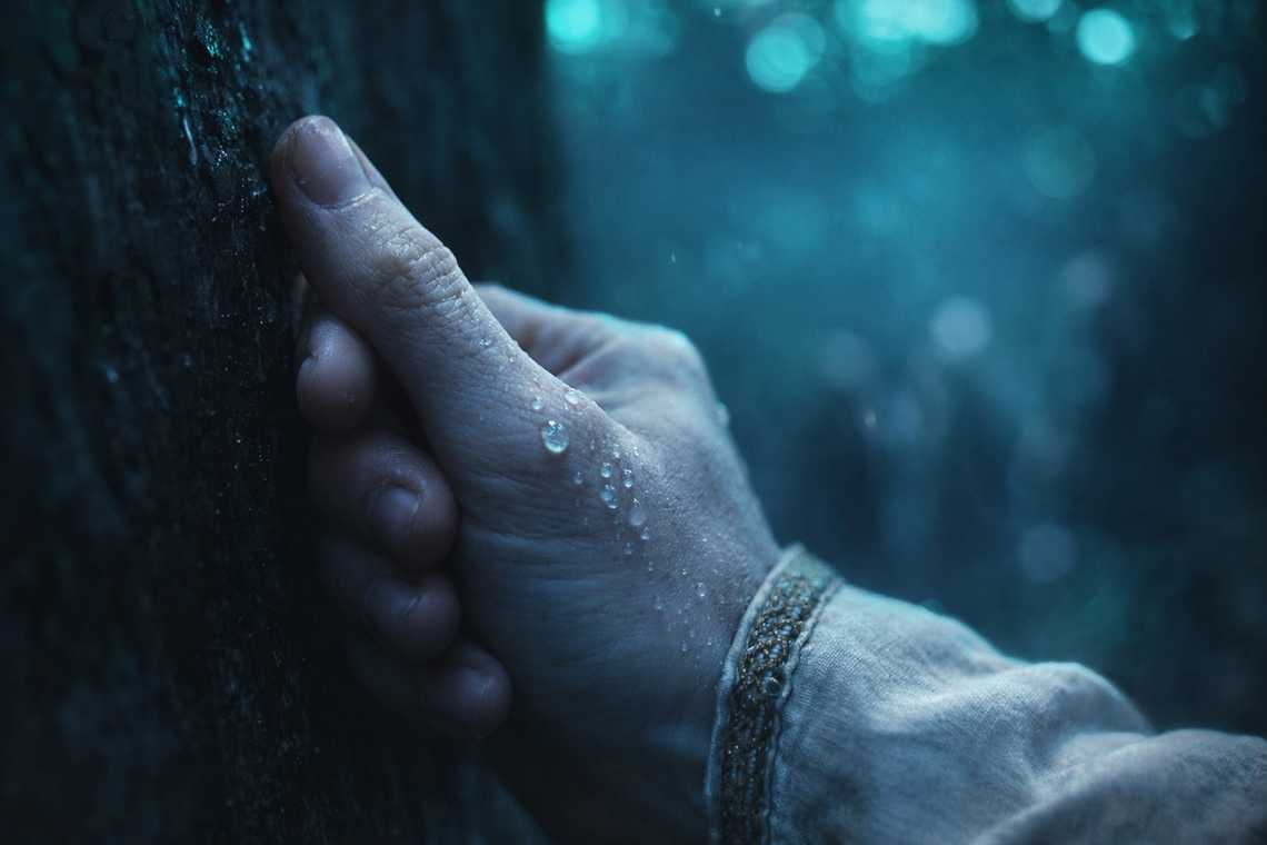 Drusniel's nervous counting habit reveals his anxiety