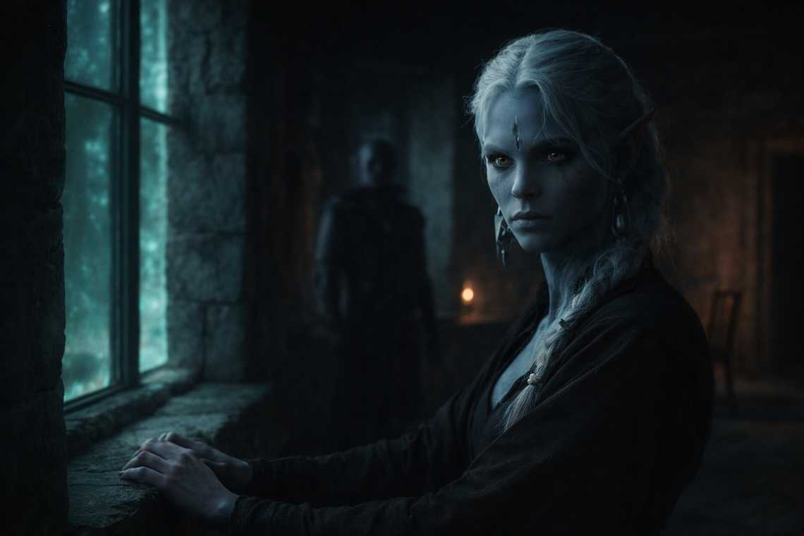 Shyntara waiting in silhouette