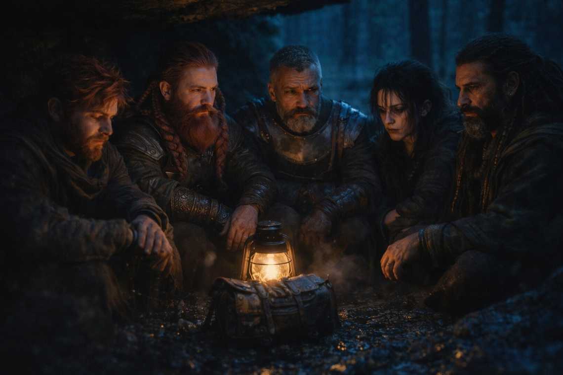 Broken survivors resting in the darkness