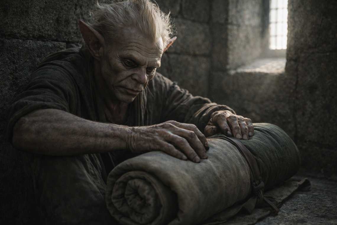 Srietz packing alone in the tower room