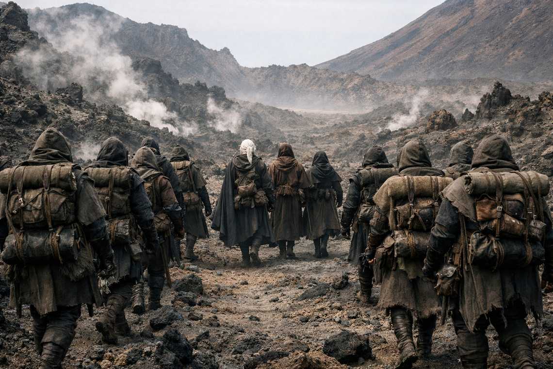 Retinue shifts into formation