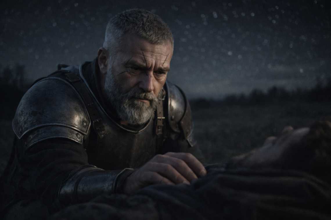 Aldric crouches to ask operational questions