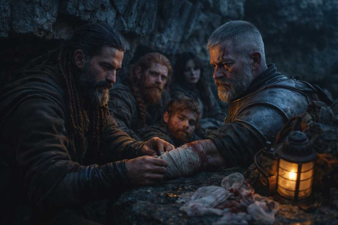 Makeshift camp after the battle