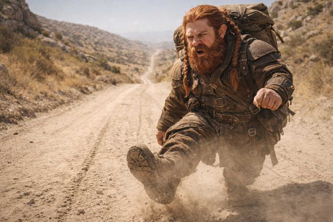 The road from Zuraldi under a heavy sky