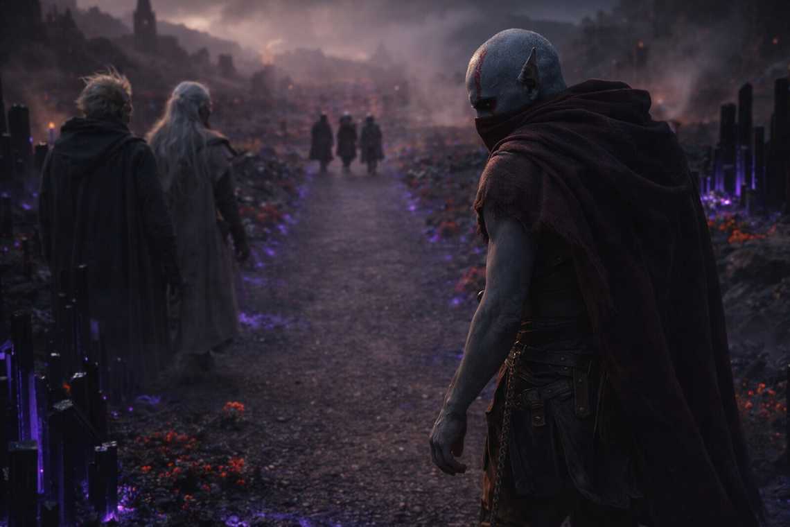 The group moving deeper into the Black Garden