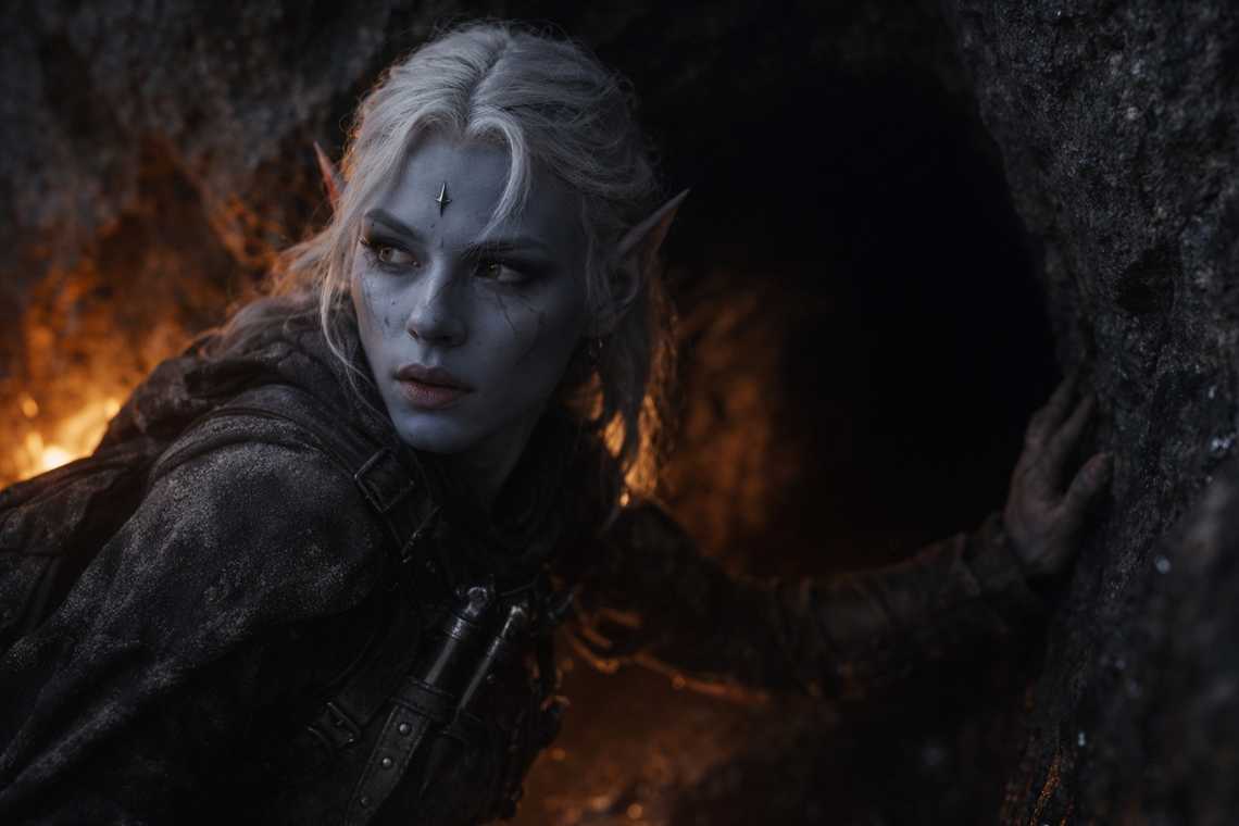 Shyntara entering the tunnel to escape