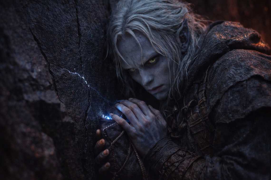 Drusniel hiding while trying to control his fear