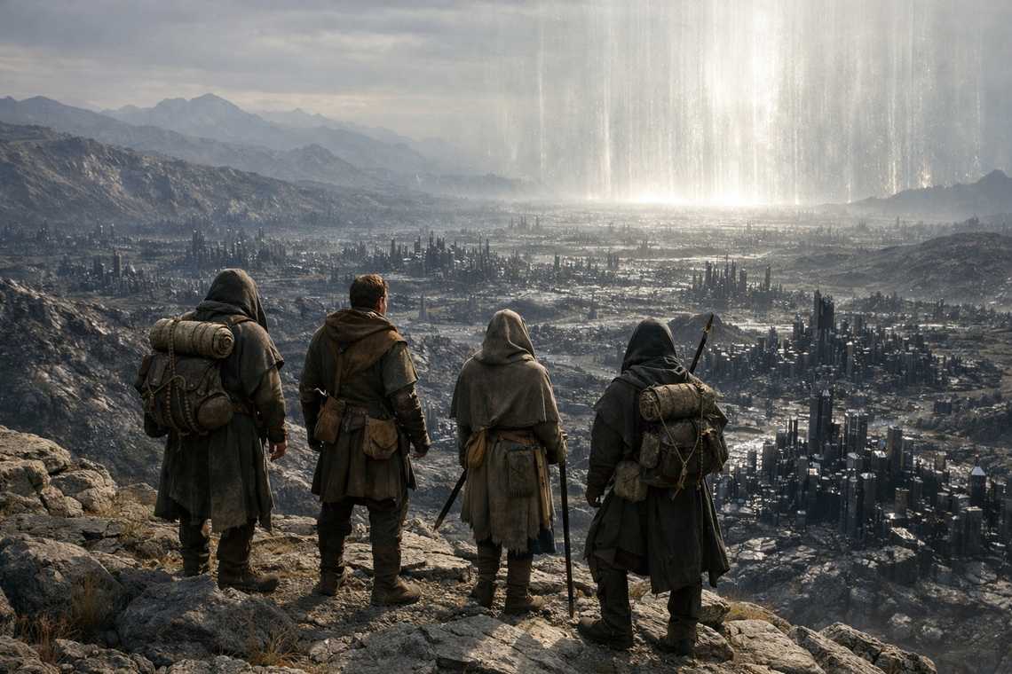 Vista of the barrier approach from the ridge