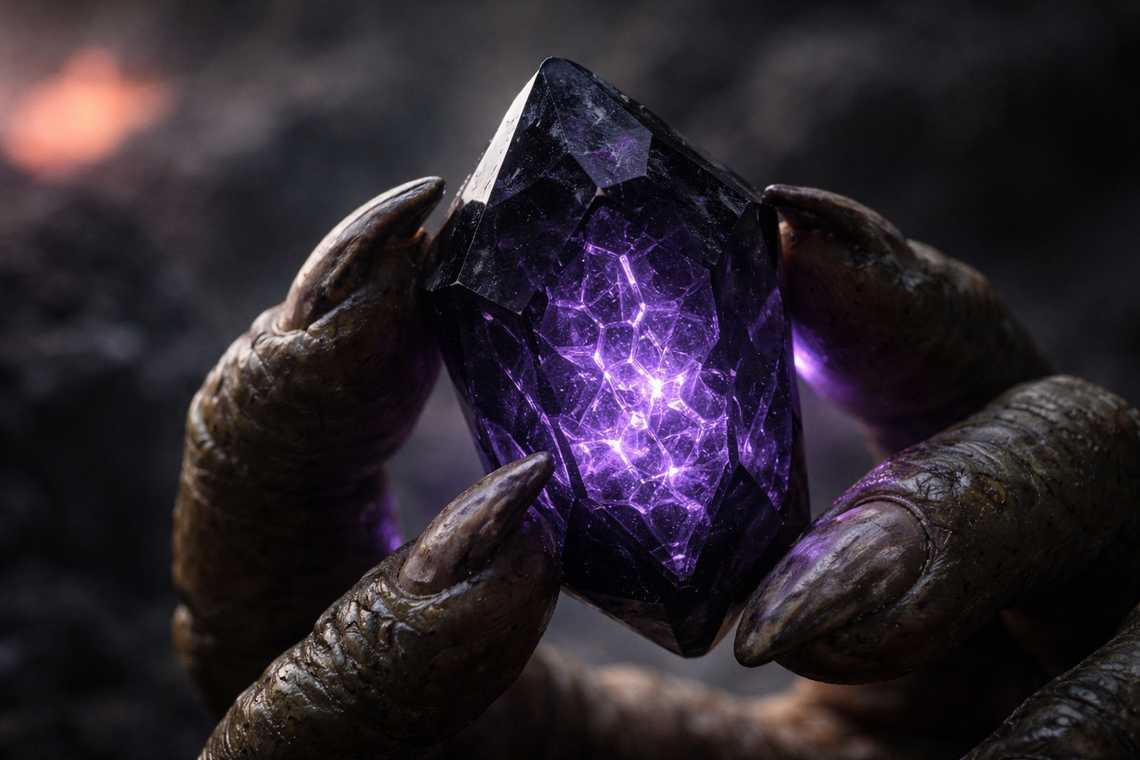 Black crystal closeup