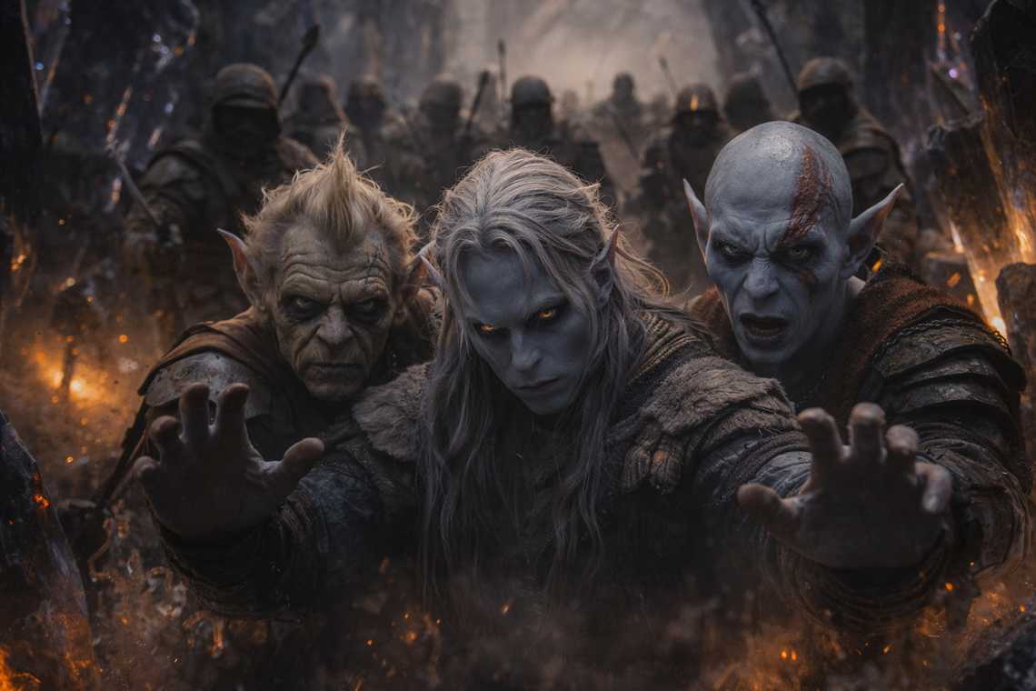 Armored observers emerging from the crystals