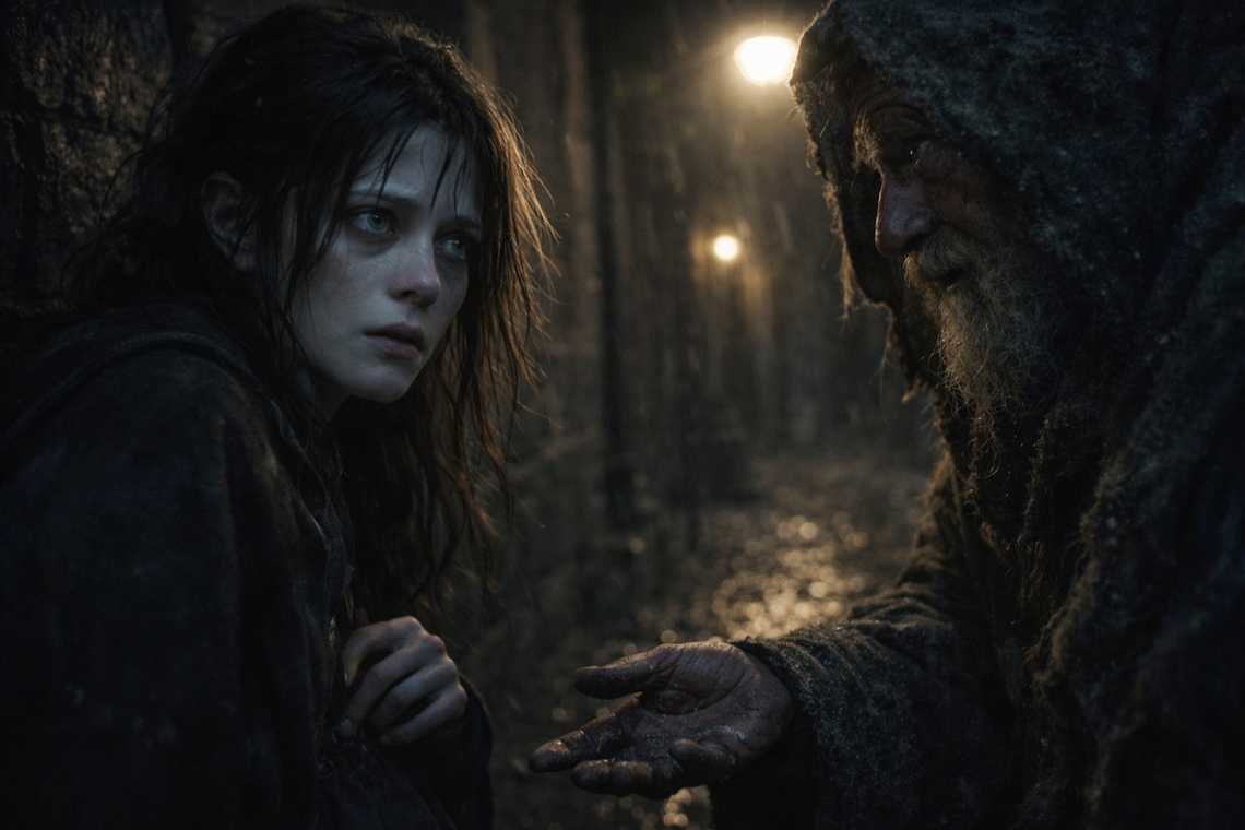 Beggar appears before Maris