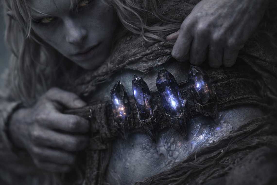 Drusniel's crystals humming at his belt, confirming every step