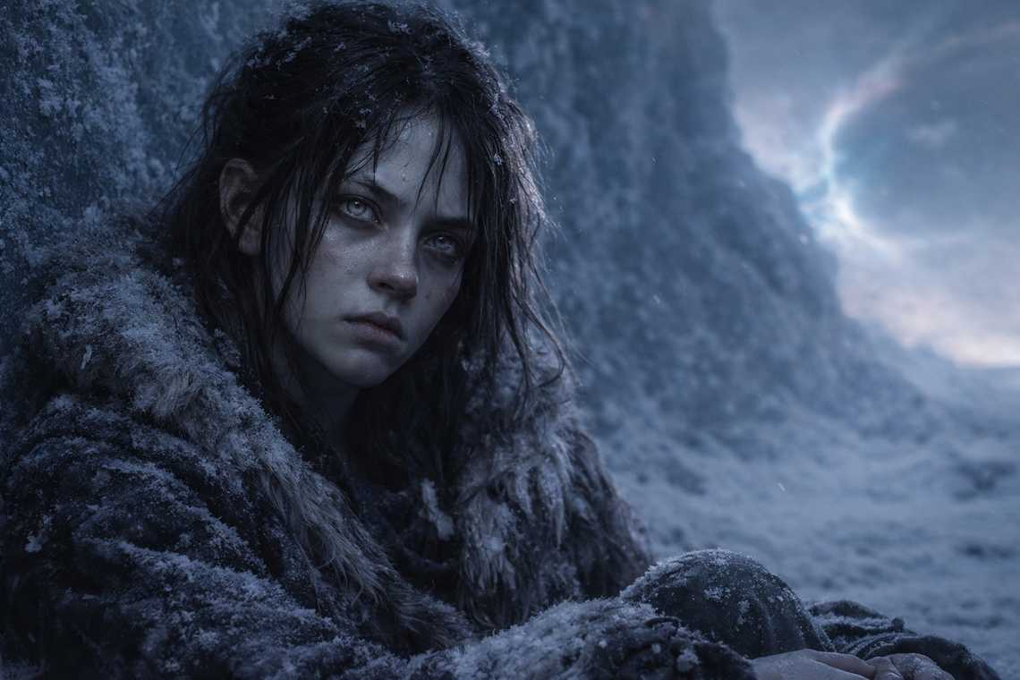 Maris pale and exhausted, eyes fixed on the northeast distortion