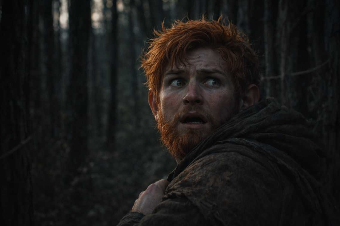 Balin looks back searching for hunters in the trees