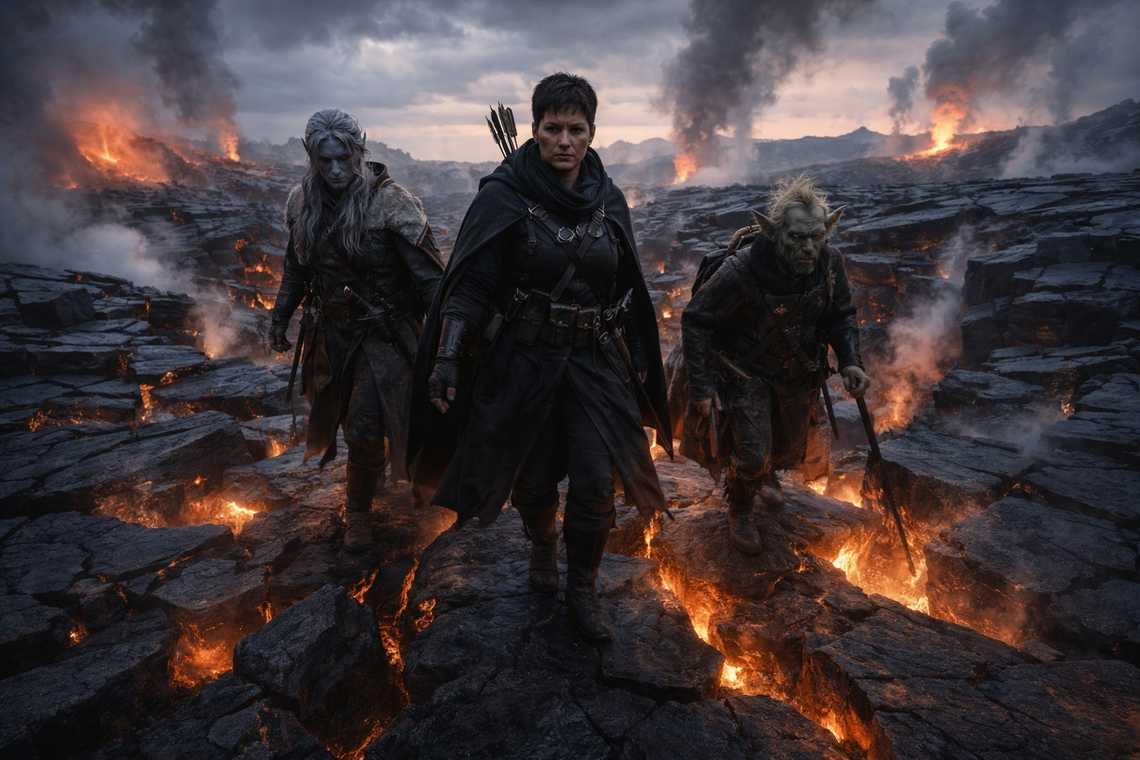 Shattered volcanic plates