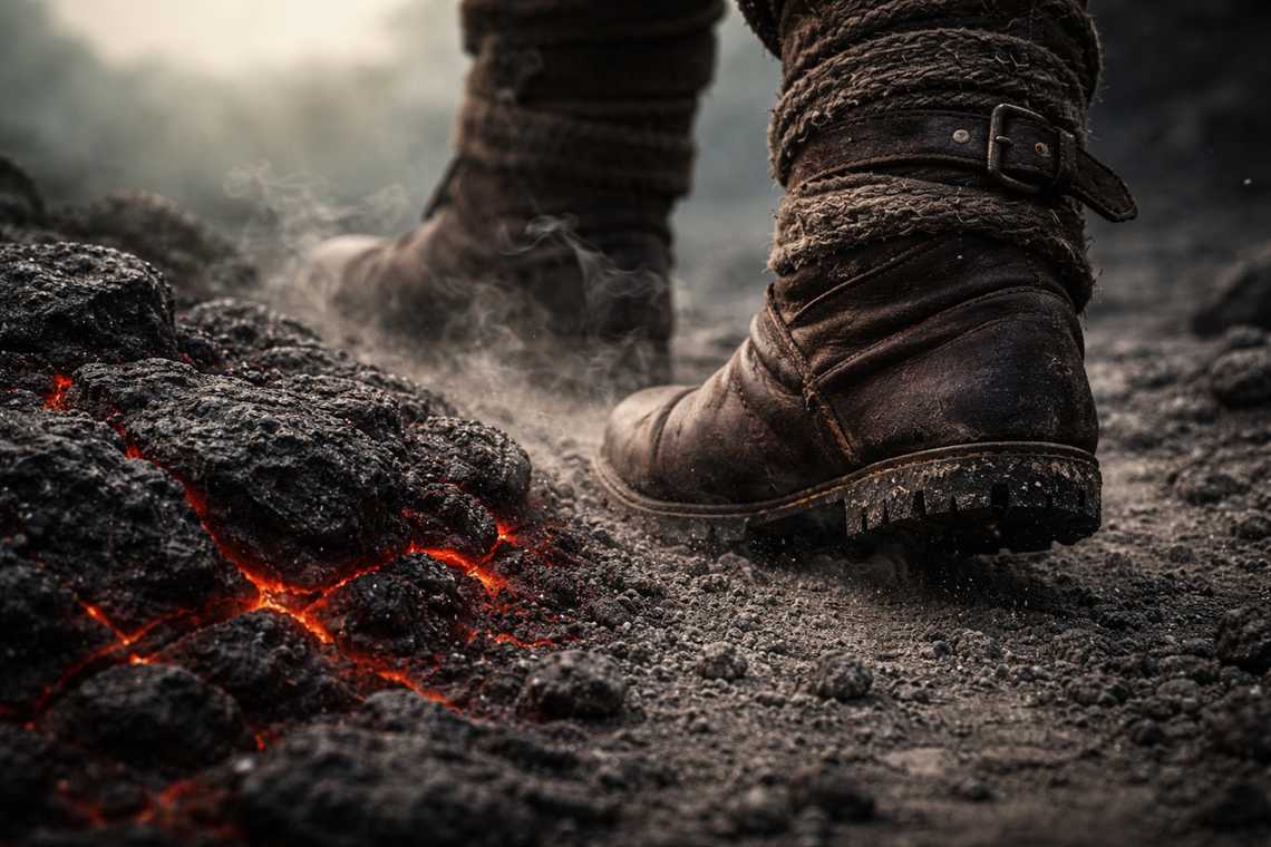 Boots on ash pulsing veins