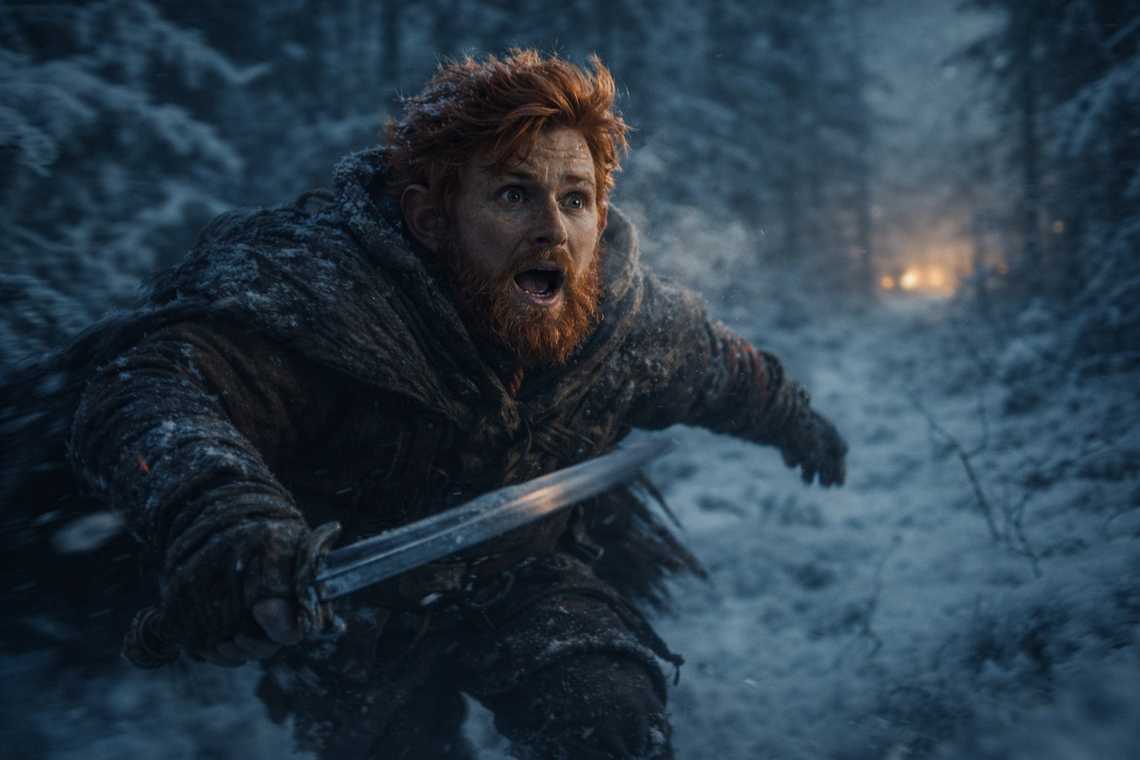 The group flees south through the dark forest, shadows pursuing at an unhurried pace