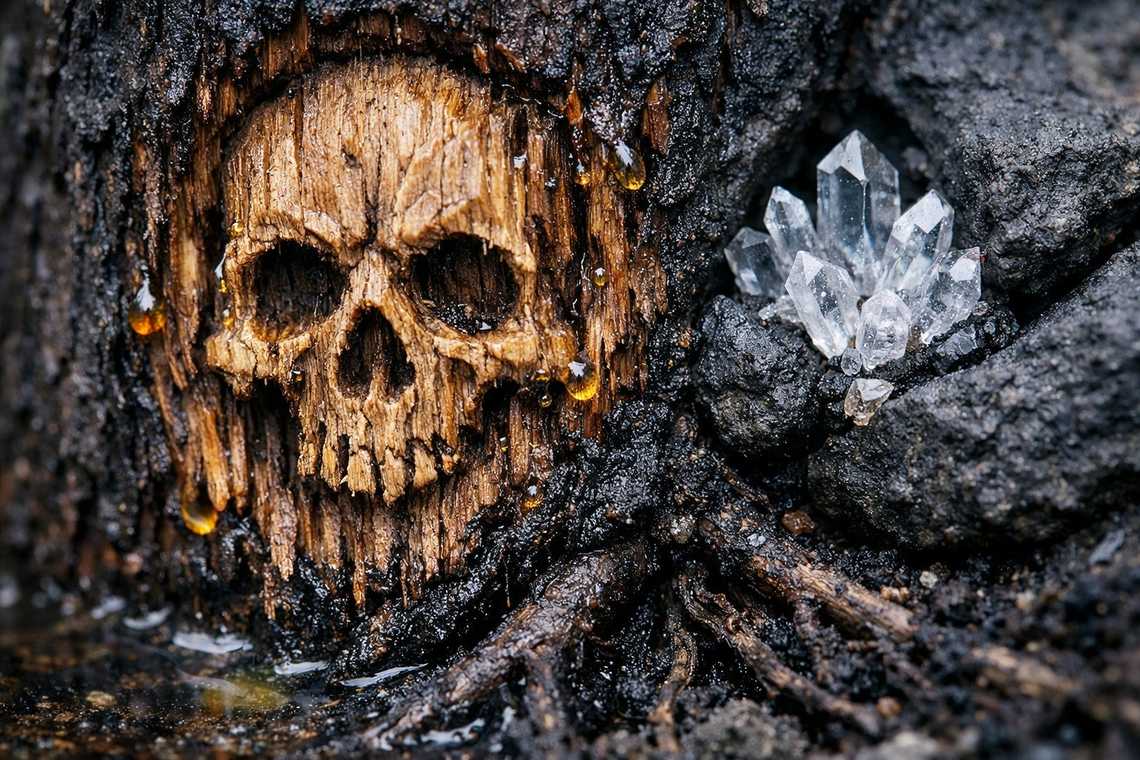 Territory marks skull and crystals