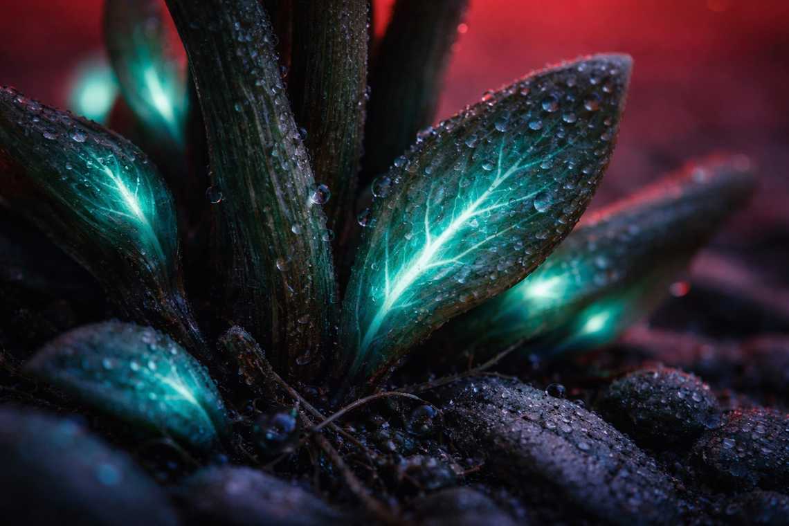 Strange plants pulsing with impossible colors