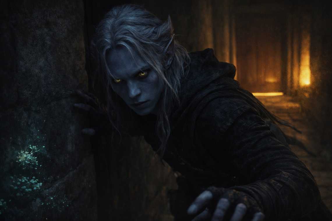 Drusniel sneaking past the study