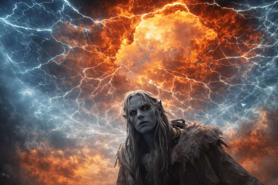 The sky cracking open and changing color