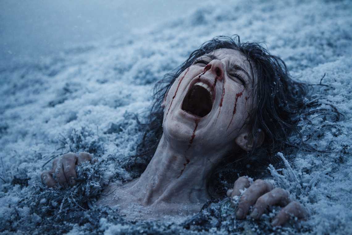 Maris screaming alone on the frozen ground, the connection broken