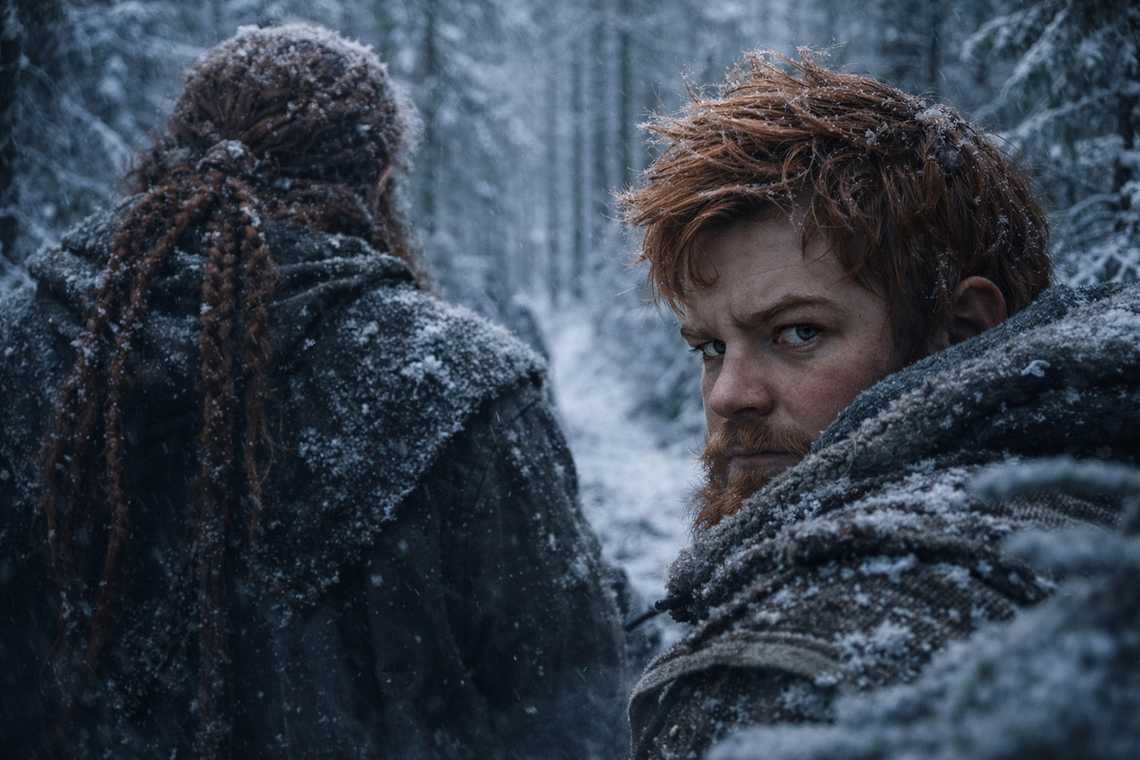 Balin watches Dulint on the trail as the group moves north