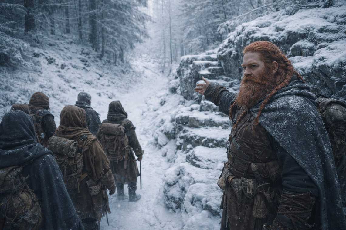 Dulint takes a detour around a granite shelf, stretching the march