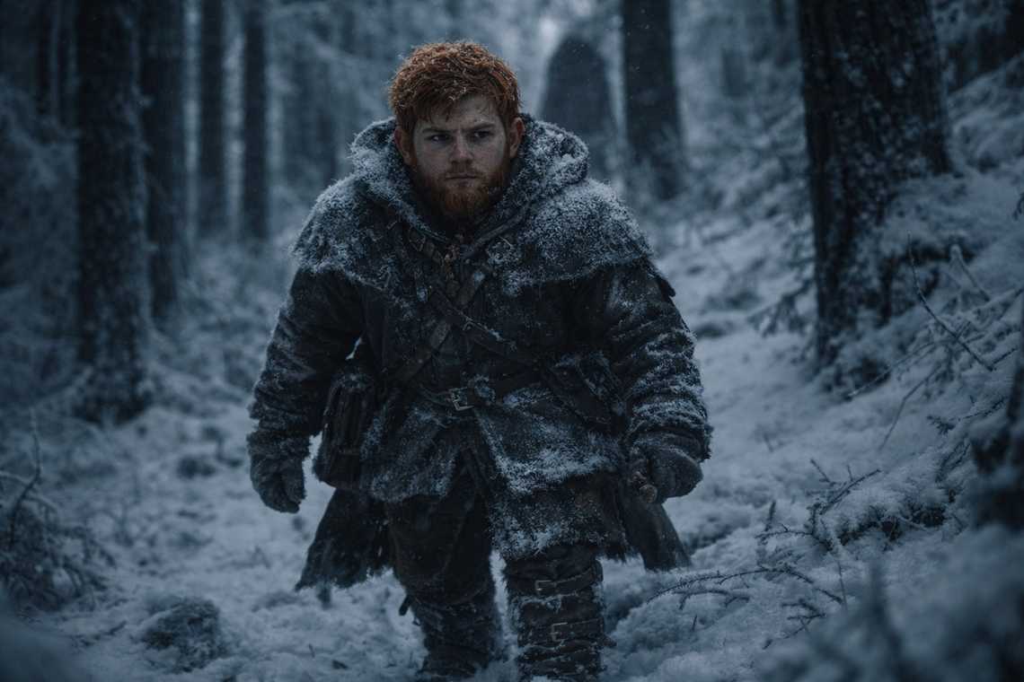 Balin watches his uncle as they move through the frozen forest