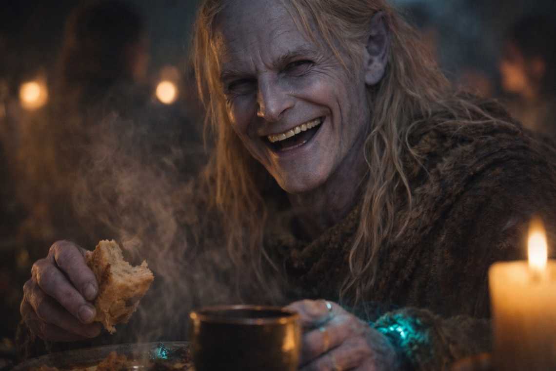 Father laughing during family dinner