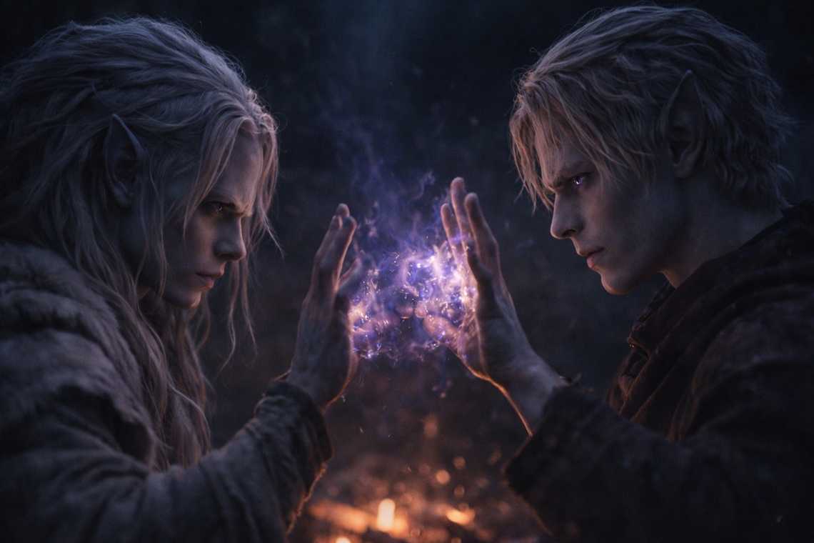 Their mind-link briefly succeeds in the hidden grove