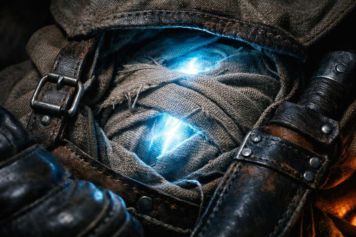 The Beacon glows softly inside the pack