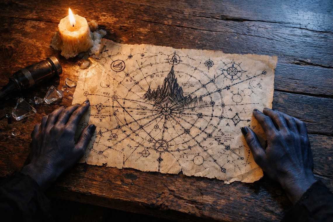 Wyrmreach portal map spread on the table