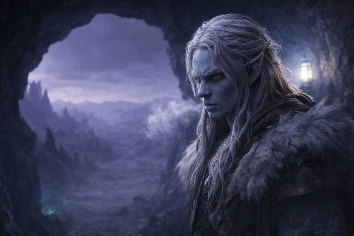 Looking east from the cave entrance into perpetual twilight