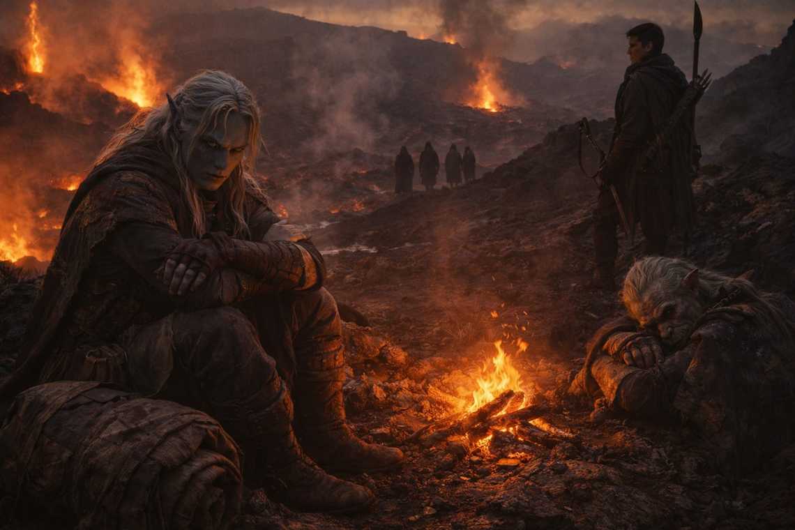 Drusniel and Elion at the night camp