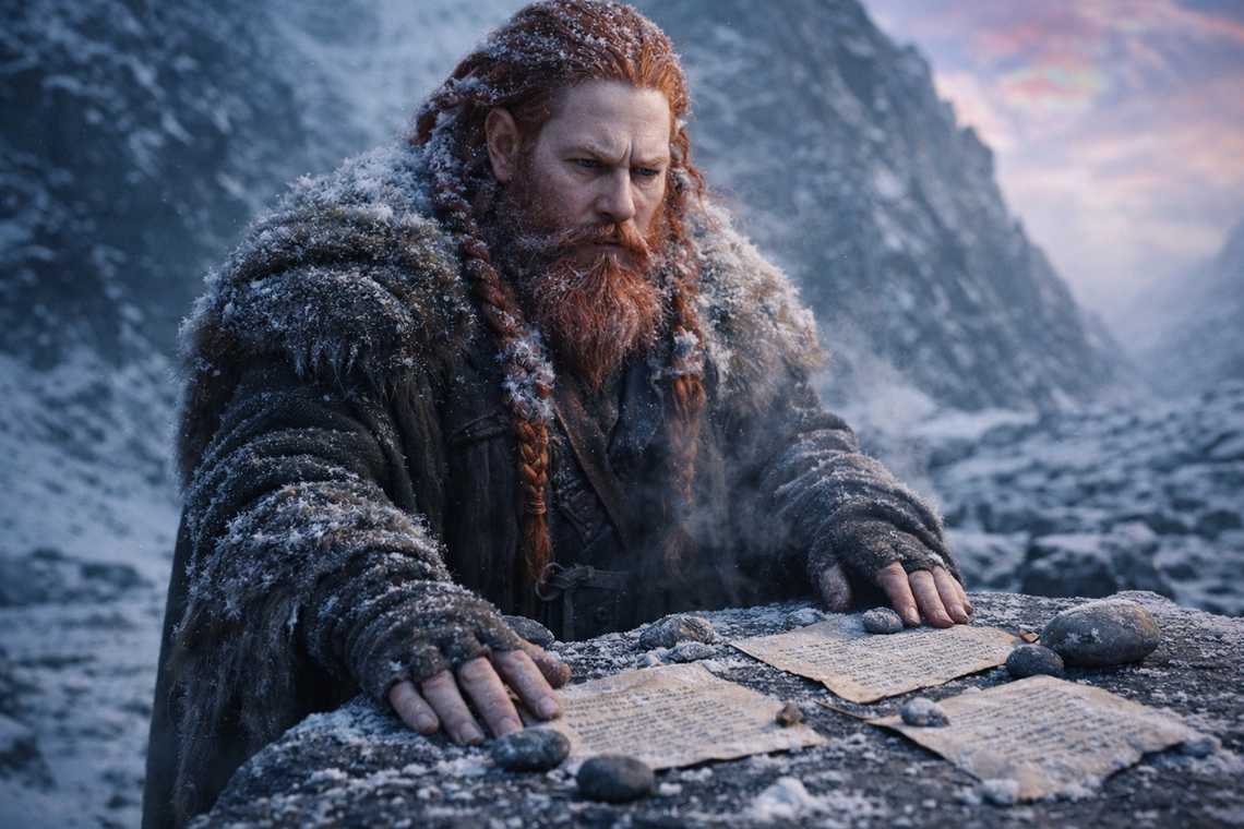 Analysis complete, fragments laid out on flat stone