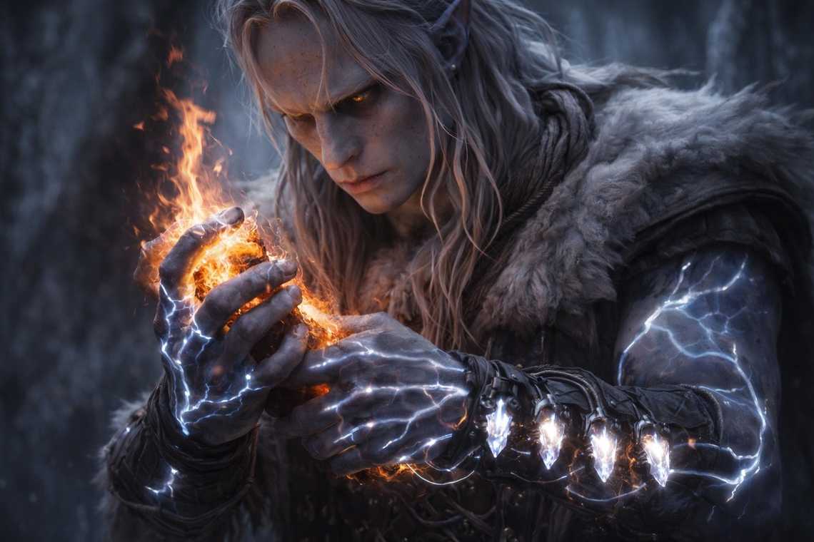 Glowing veins of light