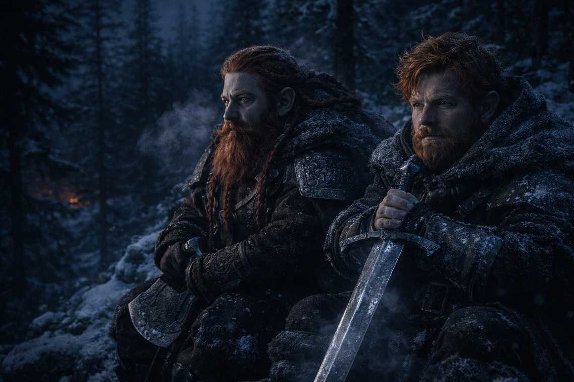 Balin keeps night watch alone, sword across his knees, staring into the dark trees