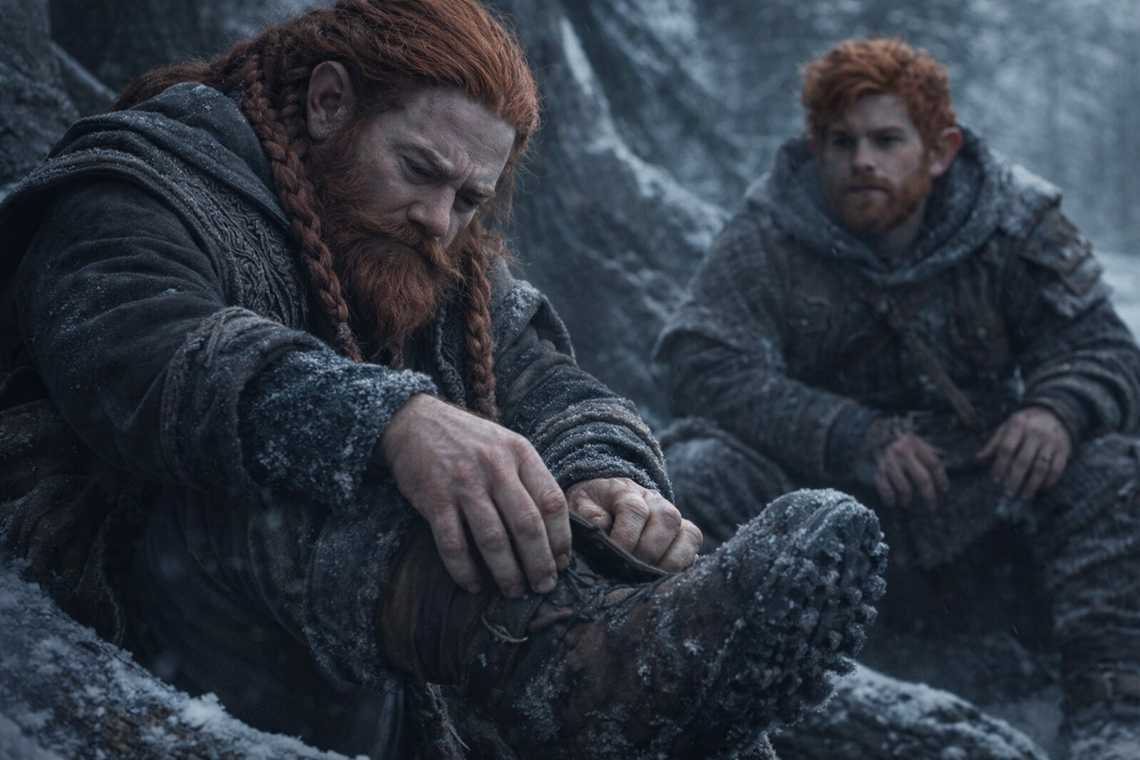 Dulint checks the inside of his boot with practiced automatic motion