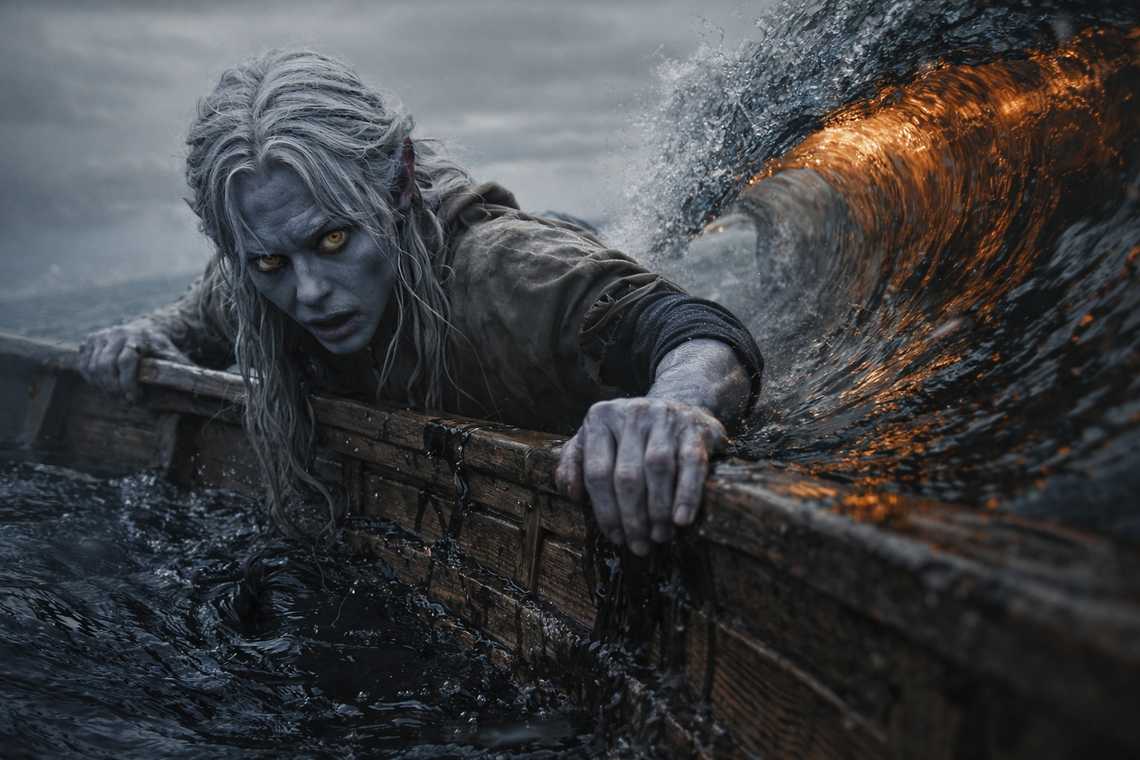 A wave rising at an impossible angle