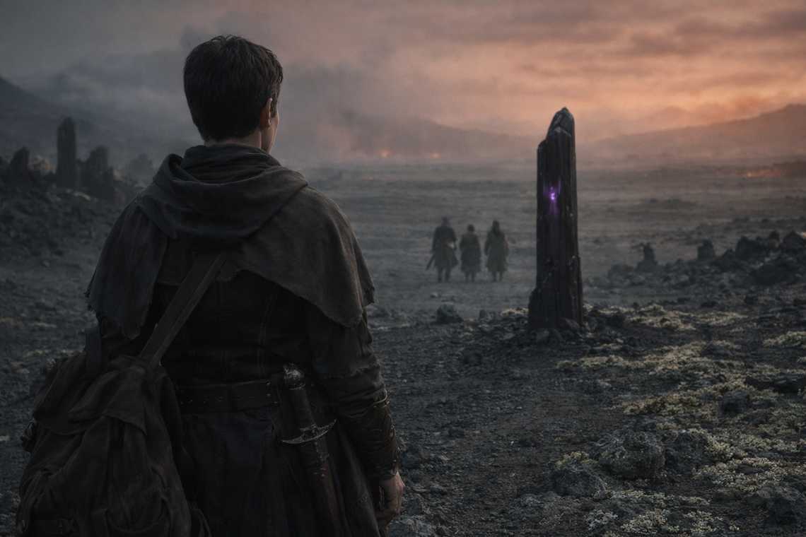 The last black crystal pillar marks the edge of Nyxara's territory